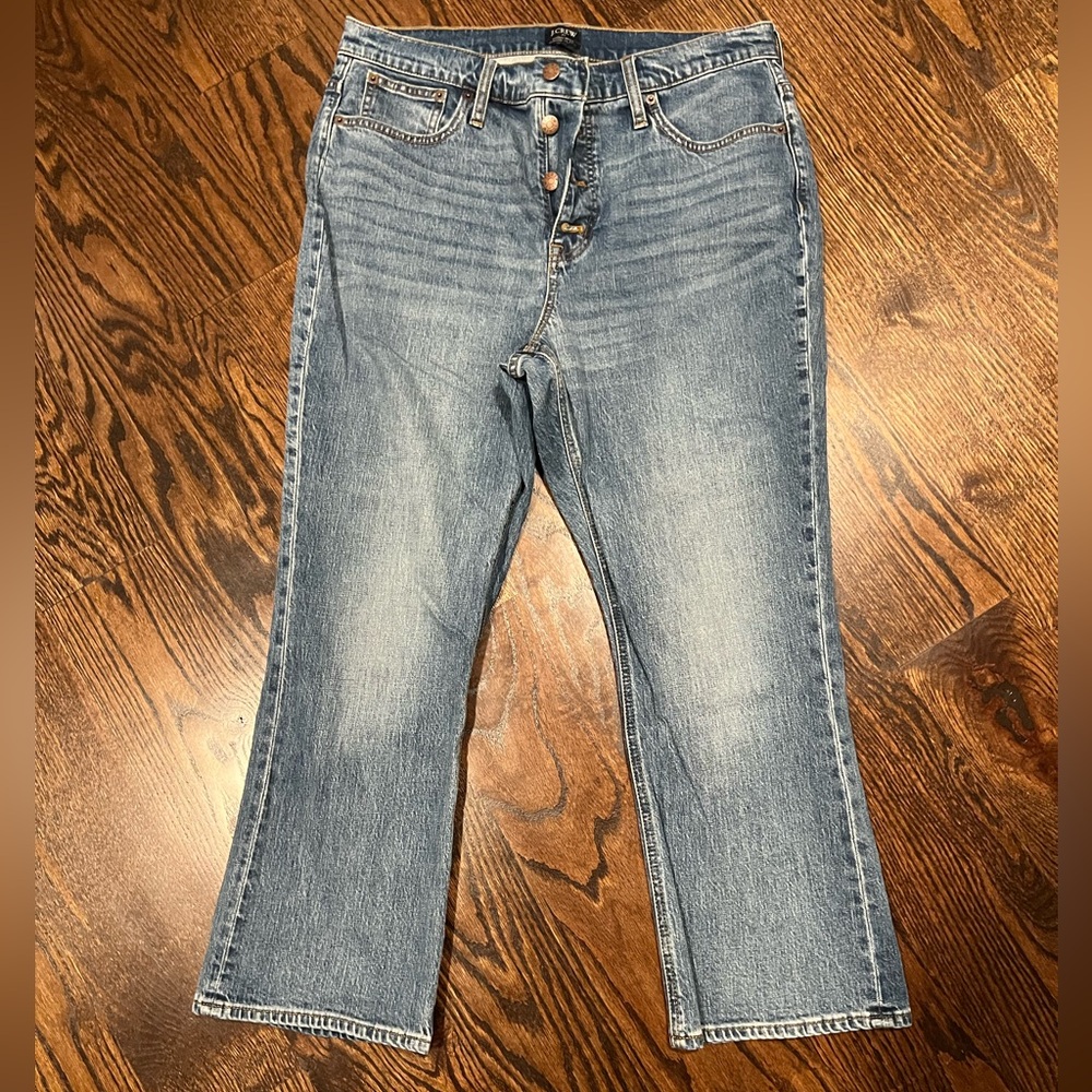 J.Crew High-Rise Button-Fly Crop Flare Jeans – Size 31